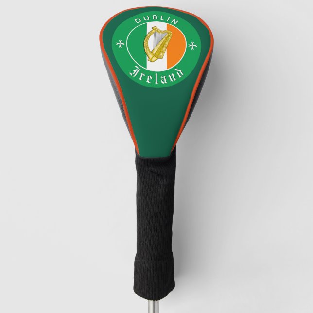 Ireland Golfing, Covers, Dublin, Irish Flag Golf Head Cover (Front)