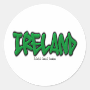 Ireland Graffiti Classic Round Sticker