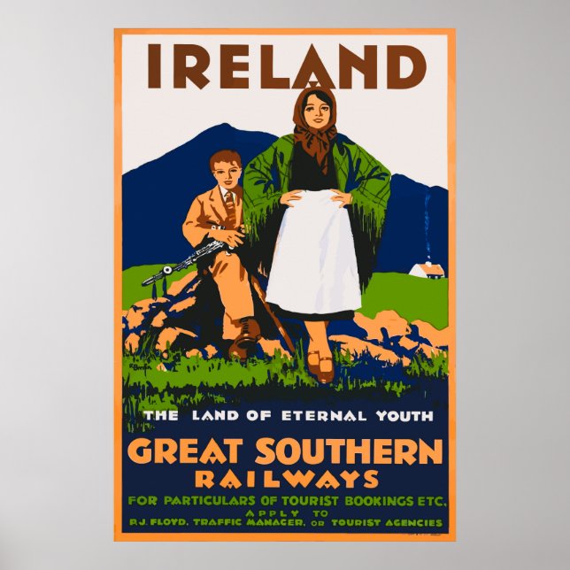 Ireland Great Southern Railways Vintage Travel Pos Poster (Front)