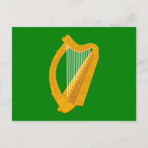 ireland green harp flag irish postcard