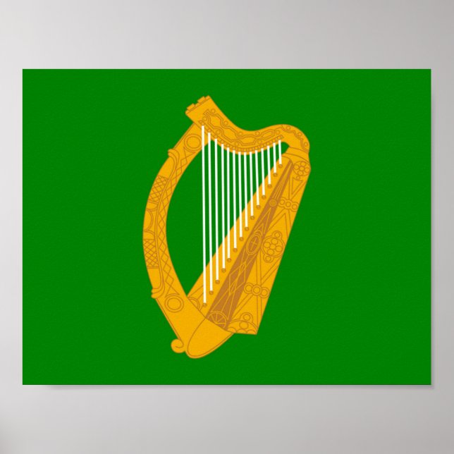 ireland green harp flag poster (Front)
