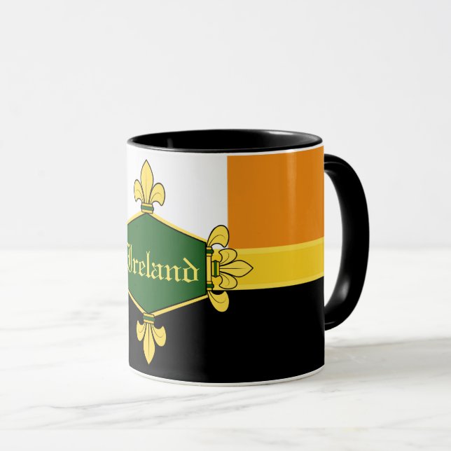Ireland green shamrocks, add monogram/initials 1a mug (Front Right)