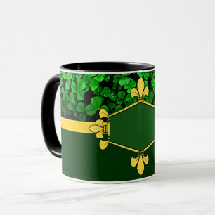 Ireland green shamrocks, add monogram/initials 5 mug