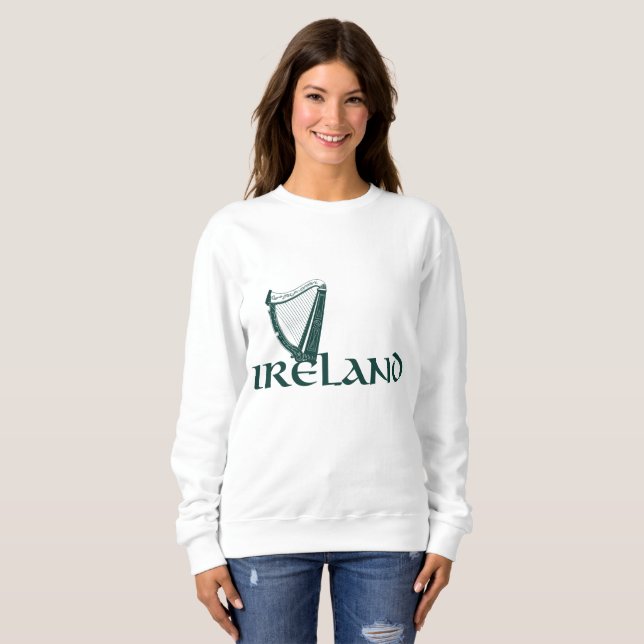 Ireland Harp Design, Irish Harp Sweatshirt (Front Full)