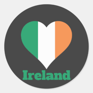 Ireland Heart Flag Classic Round Sticker
