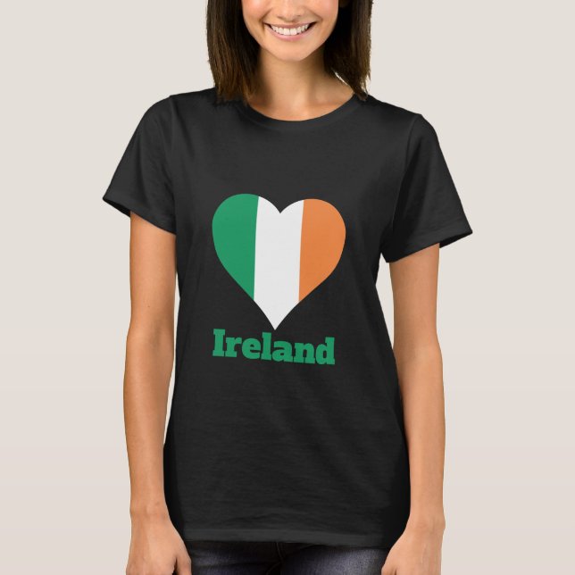 Ireland Heart Flag T-Shirt (Front)