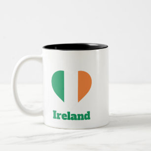 Ireland Heart Flag Two-Tone Coffee Mug