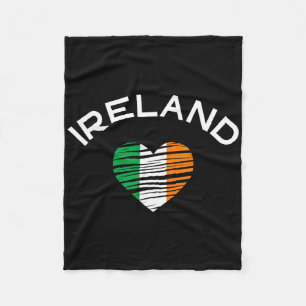 Ireland Heart St Patricks Proud Irish Flag Roots H Fleece Blanket