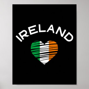 Ireland Heart St Patricks Proud Irish Flag Roots H Poster