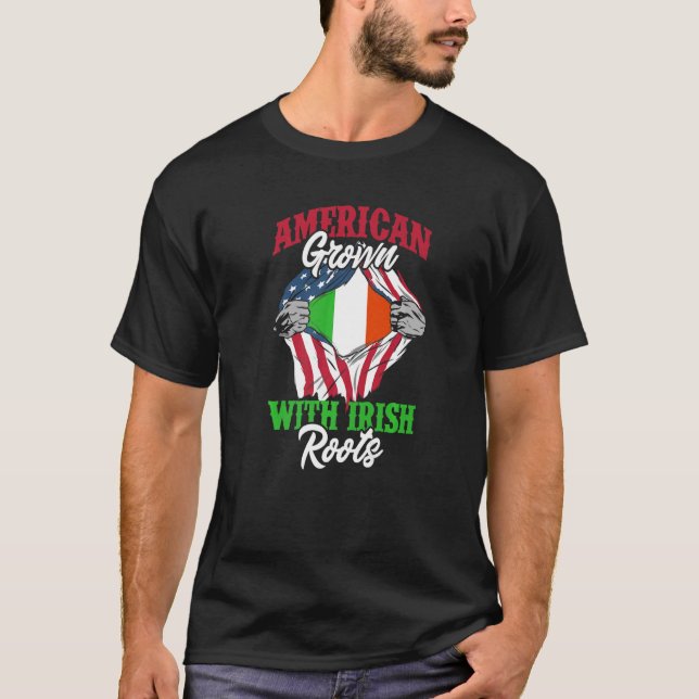 Ireland Home Country American Grown With Irish Roo T-Shirt (Front)