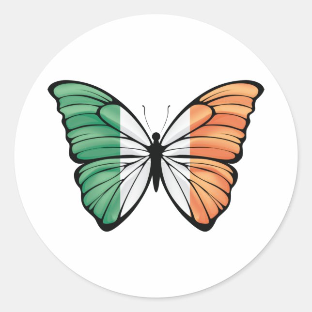 Ireland Hypolimnas Butterfly Classic Round Sticker (Front)