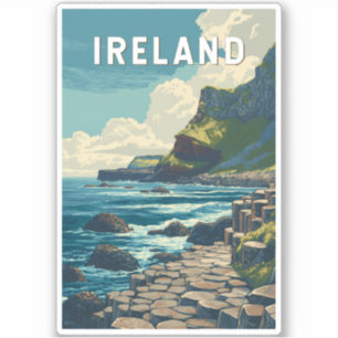 Ireland Illustration Travel Art Vintage