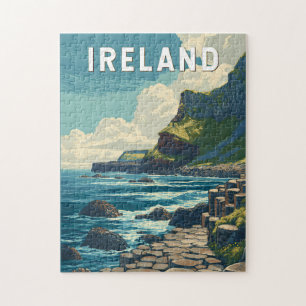 Ireland Illustration Travel Art Vintage Jigsaw Puzzle