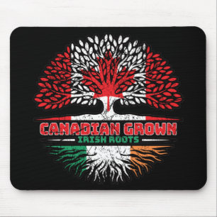 Ireland Irish Canadian Canada Tree Roots Flag Mouse Pad