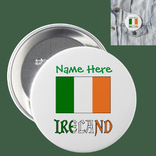 Ireland Irish Flag Green Personalisation  7.5 Cm Round Badge