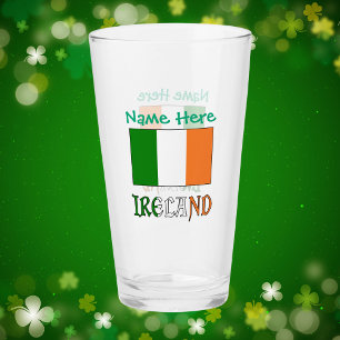 Ireland Irish Flag Green Personalisation Drinking Glass