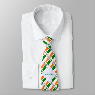 Ireland Irish Flag Tiled Green Personalisation  Tie