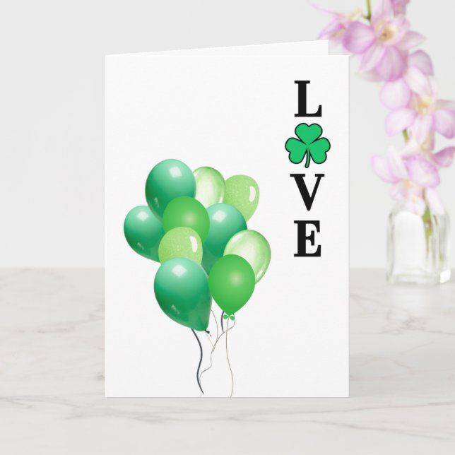 Ireland Irish LOVE Green Balloon Fun Card (Orchid)