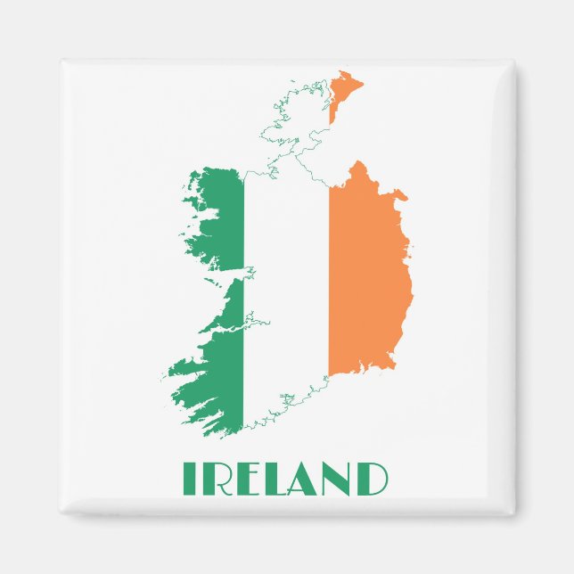 IRELAND - IRISH/MAP/FLAG/COLORS/EMBLEM MAGNET (Front)