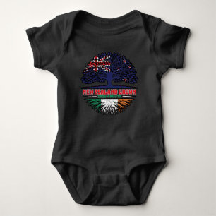 Ireland Irish New Zealander New Zealand Tree Roots Baby Bodysuit