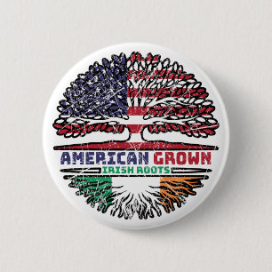 Ireland Irish US American USA United States Tree 6 Cm Round Badge