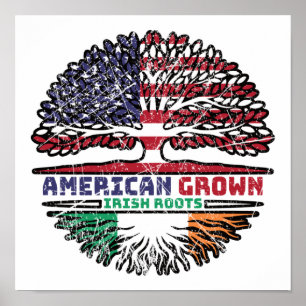 Ireland Irish US American USA United States Tree Poster