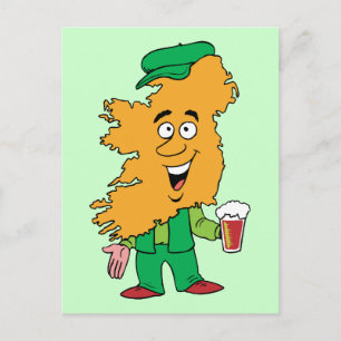 Ireland Irish Vintage Travel Souvenir Caricature Postcard
