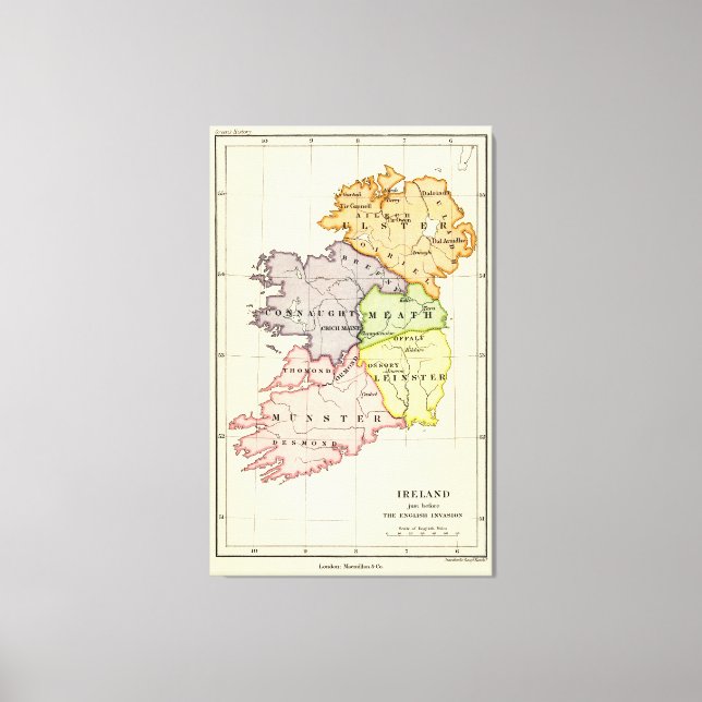 Ireland Map Canvas Print (Front)