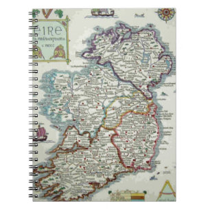 Ireland Map - Irish Eire Erin Historic Map Spiral Notebook