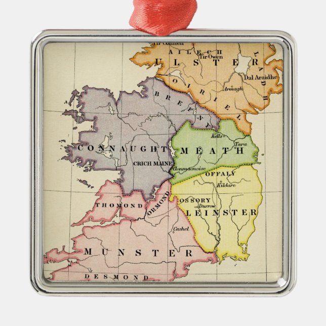 Ireland Map Metal Tree Decoration (Front)