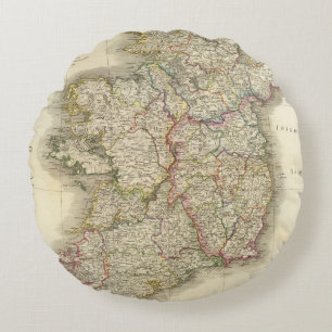 Ireland map round cushion
