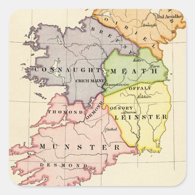 Ireland Map Square Sticker (Front)