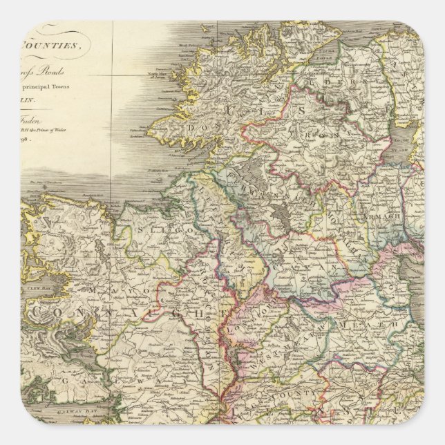 Ireland map square sticker (Front)