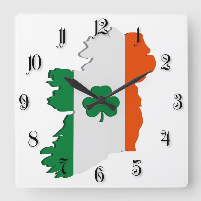 Ireland map square wall clock (Front)