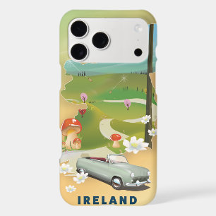 Ireland map vintage travel poster