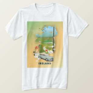Ireland map vintage travel poster T-Shirt