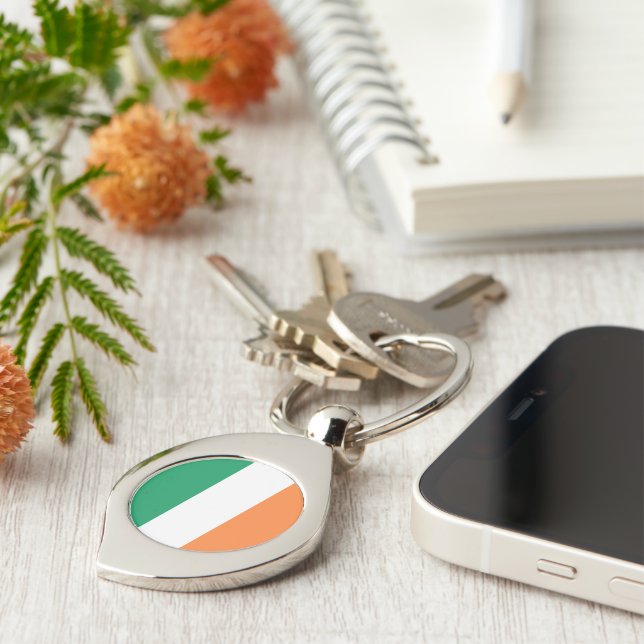 Ireland National Flag, Irish standard, Banner Key Ring (Side)