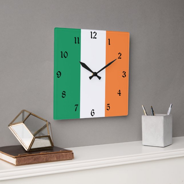 Ireland National Flag, Irish standard, Banner Square Wall Clock (Office)