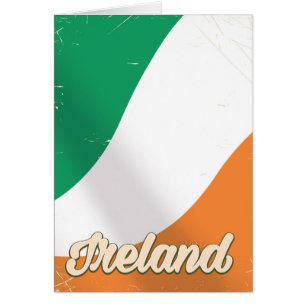 Ireland National Flag retro travel poster