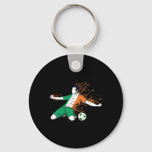 Ireland National Soccer - Irish Flag Footbyll Love Key Ring