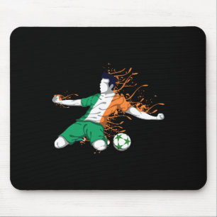 Ireland National Soccer - Irish Flag Footbyll Love Mouse Pad