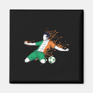 Ireland National Soccer - Irish Flag Footll Lover  Magnet
