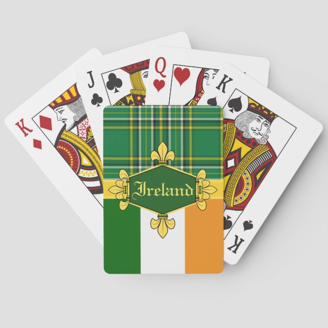 Ireland National Tartan,flag, Customise with name Playing Cards (Back)