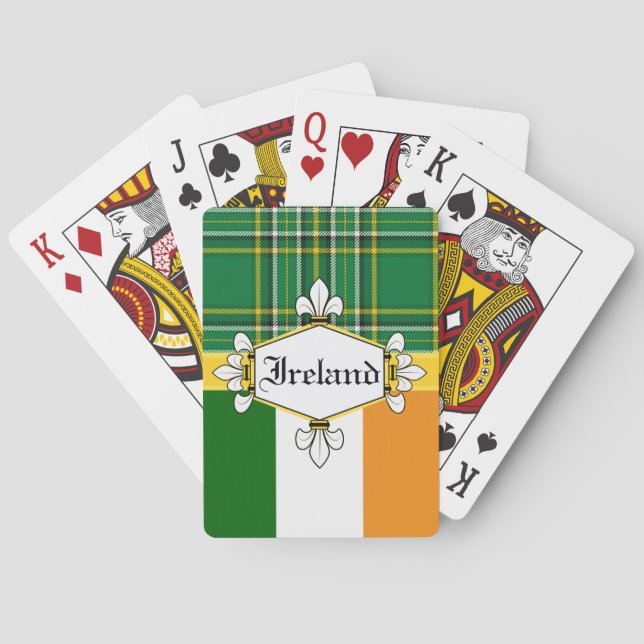 Ireland National Tartan,flag, Customise with name Playing Cards (Back)