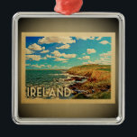 Ireland Ornament Vintage Travel<br><div class="desc">A cool vintage style Ireland ornament featuring the Irish coast with sweeping cliffs,  ocean and blue sky.</div>