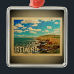 Ireland Ornament Vintage Travel<br><div class="desc">A cool vintage style Ireland ornament featuring the Irish coast with sweeping cliffs,  ocean and blue sky.</div>