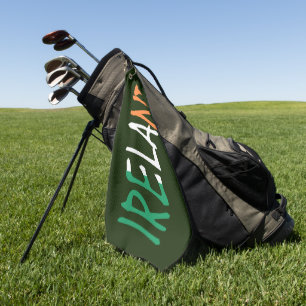 Ireland overlaid on Irish Flag gtcn Golf Towel