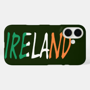 Ireland overlaid on Irish Flag iphcnt iPhone 16 Case
