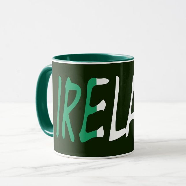 Ireland overlaid on Irish Flag mugcnt Mug (Front Left)
