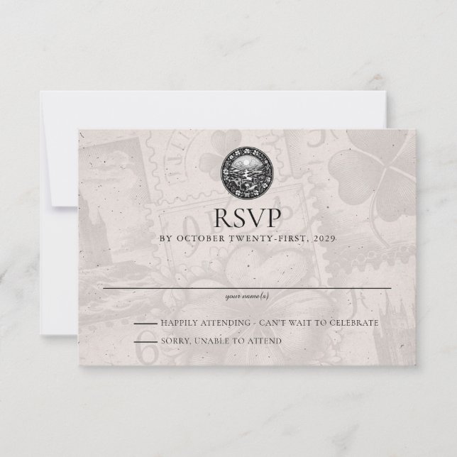 Ireland Passport Wedding RSVP Card (Front)